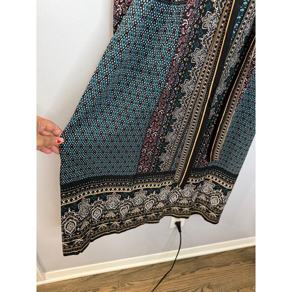 J.Jill Wearever Foulard-Print Midi Shirtdress Black Regal Paisley Sz S New - Picture 9 of 12